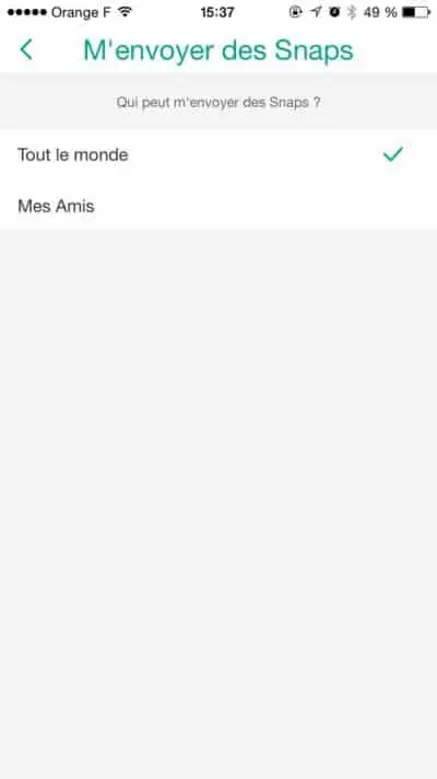 Envoi de Snaps