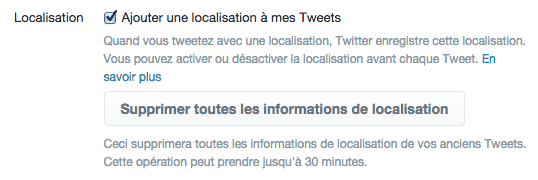 Geolocalisation Parametres