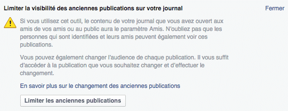 Limiter visibilite Facebook