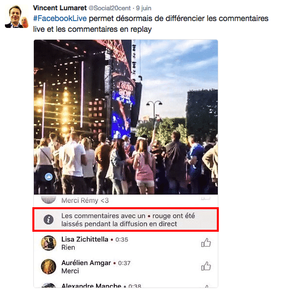 Commentaires Live et Replay