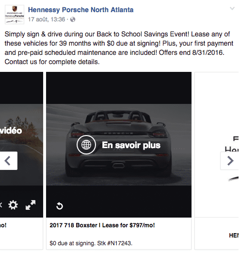 Carrousel Facebook 10 contenus