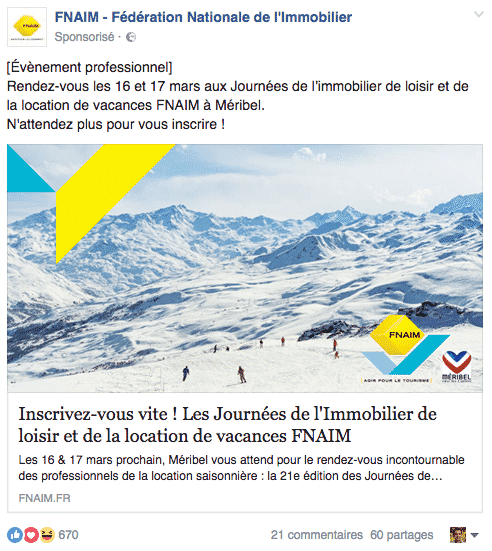 Evenement FNAIM Facebook