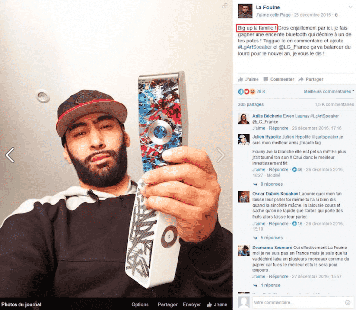 La Fouine Facebook