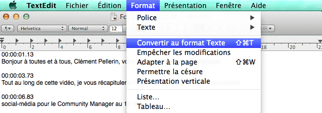 Format Texte MacOs