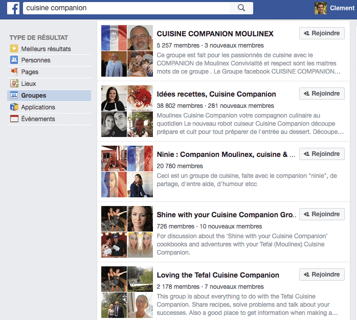 Groupes Discussions Cuisine Companion