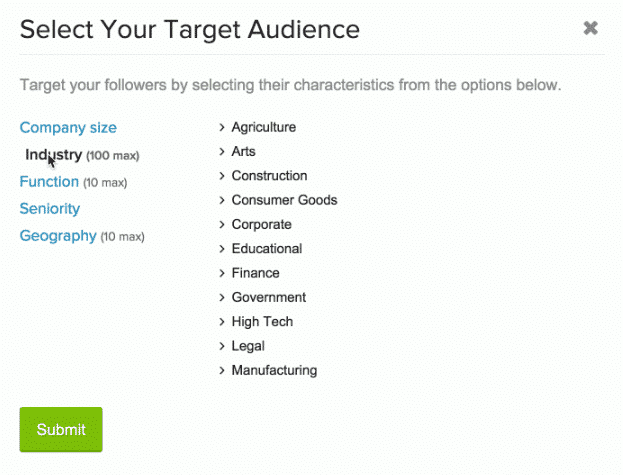 LinkedIn Page Entreprise ciblage