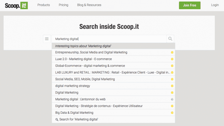 Recherche Scoopit