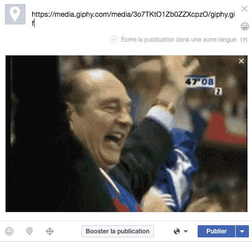 Gif dans publication Facebook