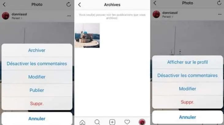 Archivage photos Instagram