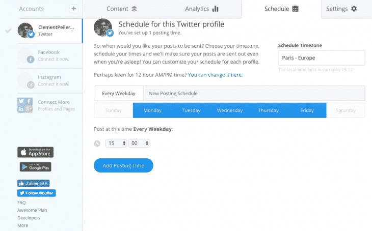 Planning de diffusion