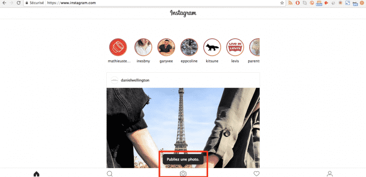 Publier photo Instagram Bureau