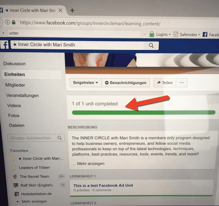 Cours en ligne Facebook 2