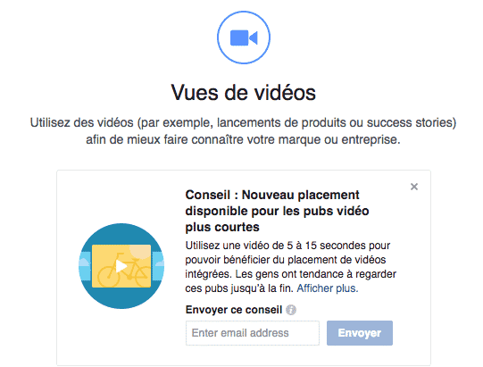 Campagnes pub video integree