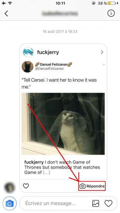 Repondre Message Instagram