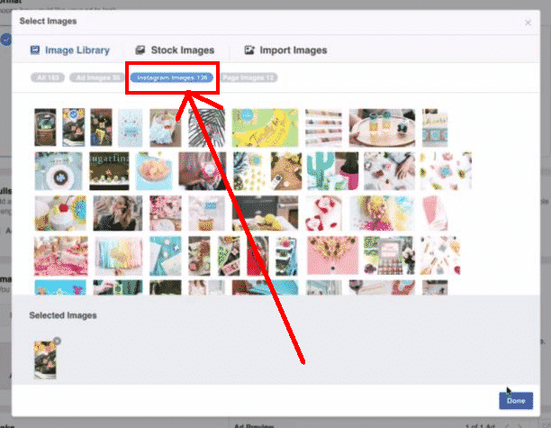 Contenus Stories IG sur Facebook