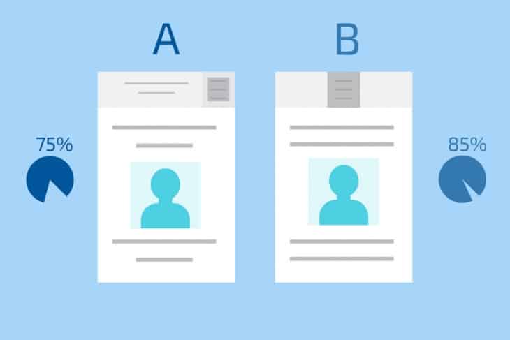 A-B comparison. Split testing. Concept computer vector illustration