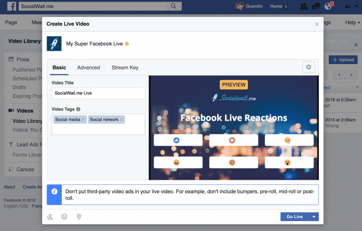 Exemple Facebook Live Reactions