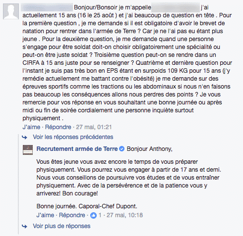 Armee de Terre Facebook