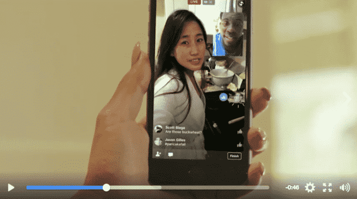 Contacts sur une live video Facebook