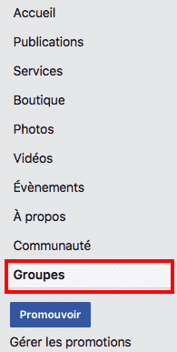 Onglet Groupe Facebook
