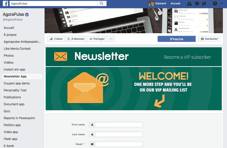 Agorapulse Newsletter Tab