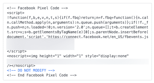 Pixel publicitaire Facebook